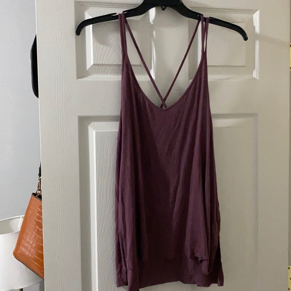 Purple strappy tank